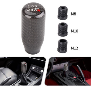Pomo de Palanca de Cambios de Fibra de Carbono, Rosca M8 M10 M12, Diámetro de 35 mm, Longitud de 71 mm, Pieza Ligera para Modificación de Automóviles - Product Image 4