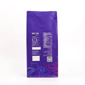 Custom Printed Private Label 100g 250g 500g 1kg Resealable Black Aluminum Foil Flat Bottom Coffee Beans Packaging Bag With Valve