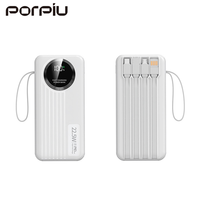 PORPIU haute qualité Portable 60000mah batterie externe intégré LED affichage numérique PD 22.5W Charge rapide pour l'extérieur