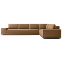 Canapé de salon de luxe personnalisé, taille ajustable, structure en bois massif, accoudoirs larges, canapé sectionnel moderne pour immeuble de bureaux