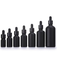 Flacon d'huile essentielle noir mat givré 10ml 20ml 30ml 50ml, flacon compte-gouttes en verre noir avec bouchon compte-gouttes noir