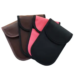 Inexpensive customization new product Faraday artificial leather car key bag for anti-radiation signal RFID block