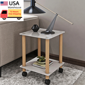 Thiết kế mới Tempered Glass sofa bảng trắng + sồi bảng phụ với bánh xe đồ nội thất phòng khách - Product Image 1