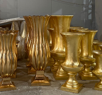 Pièce maîtresse de mariage vase en or pour décoration de table