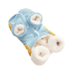 Pet Snowman Overalls Blue Yellow Cotton Coat Thickened Warm Four Legged <b>Clothes</b> For Small Dogs <b>Cats</b> Teddy Bichon Frise - Product Image 4
