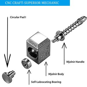 <span class=keywords><strong>Quake</strong></span>-llavero de martillo lADHD EDC para niños y adultos, antiansiedad juguete, juguetes para aliviar el estrés, giroscopio con la yema del dedo - Product Image 3
