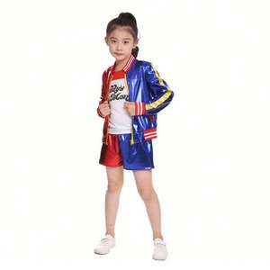 Unisex <span class=keywords><strong>Harley</strong></span> <span class=keywords><strong>Quinn</strong></span> Cosplay Costume Costume con parrucca per adulti bambini ragazze donne da suicidio personaggio della squadra TV - Product Image 6