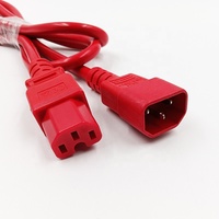 Câble d'alimentation CA personnalisé rouge IEC C14 vers C15 H05VV-F 3*1.5mm² Fil 10A 250V Certifié CE