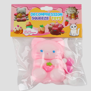 QF QF-028 Taba Squishy Ball Crème Glacée Chat Peluche TPR Matériel Soulagement Du Stress Fidget Jouet pour Enfants Âges 5 + Unisexe - Product Image 6