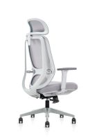 Appui-tête réglable blanc maille ergonomique dossier haut bureau chaise de bureau de jeu chaise d'ordinateur en maille