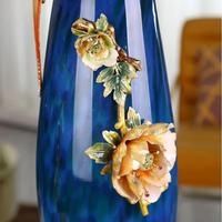 Vase en verre émaillé en gros, pièces décoratives de luxe léger, salon, table à manger, meuble TV, art déco, décoration intérieure, Diwali
