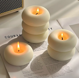 <span class=keywords><strong>Vela</strong></span> aromática de cera de soja en forma de rosquilla creativa, decoración romántica para el hogar, dormitorio, adornos para Navidad, Acción de Gracias, vacaciones de Pascua - Product Image 4