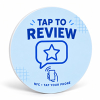 Étiquette NFC ronde personnalisée imprimée pour table de restaurant et comptoir de service