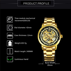 Đồng Hồ Cơ Lộ Máy <span class=keywords><strong>Winner</strong></span> Cho Nam, Đồng Hồ Máy Tự Động, Mặt Số Nhỏ, Chạy Bằng Vàng - Product Image 4