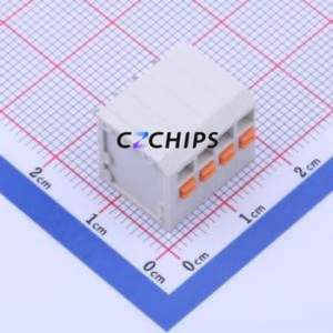 KF239-3.5-4P Spring Terminal Block Through hole Component (THT),P=3.5mm Connector 1x4P 3.5mm White 4P - Product Image 1