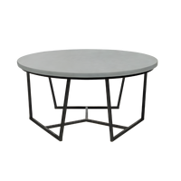 Table basse moderne en béton imperméable pour intérieur et extérieur, légère, en béton préfabriqué, résistante aux intempéries, table centrale pour patio
