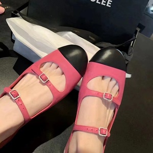 Chaussures plates vintage Mary Jane pour femmes, style <span class=keywords><strong>ballerines</strong></span>, bout rond, en <span class=keywords><strong>cuir</strong></span> noir - Product Image 2