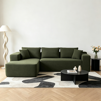 Canapé modulaire moderne sans cadre en velours compressé, dossier capitonné, convertible en lit, pour salon