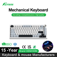 Clavier mécanique personnalisé Keywin K81 à trois modes, rétroéclairage RVB, étanche, gravure latérale, sans fil, pour le bureau et les jeux e-sport