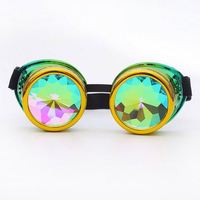 Lunettes kaléidoscopiques colorées rétro pour hommes et femmes, lunettes de soleil EDM, lentilles diffractées, lunettes Steampunk, nouvelle mode 2019