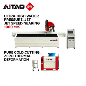 Machine de découpe au jet d'eau à 3 axes AITAO, taille compacte, polyvalente, pour la découpe de céramique, de verre, de métal et de pierre - Product Image 2