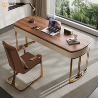 Ensemble bureau et chaise d'ordinateur en métal convertible haut de gamme de luxe léger E1 Table de bureau en bois avec écriture pour le bureau du PDG