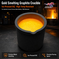 Creuset en carbure de silicium haute température, pressé isothermiquement, pour la fusion des métaux précieux et de l'or en four à induction