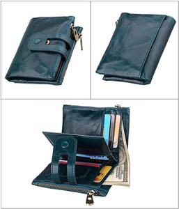 กระเป๋าสตางค์แบบสั้น Andong สำหรับผู้ชาย หนังวัวแท้ ป้องกัน RFID สไตล์เรโทร แฟชั่น ทันสมัย พร้อมช่องใส่บัตร - Product Image 5