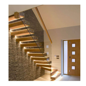 Escalera Cantilever Popular con Peldaños <span class=keywords><strong>de</strong></span> Mármol e Iluminación LED, Escalera Flotante - Product Image 5