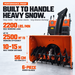 Souffleuse à neige robuste, machine à déneiger, autonomie de 3,2 heures, transmission par courroie et disque de friction, modèle YHPN-71 - Product Image 3
