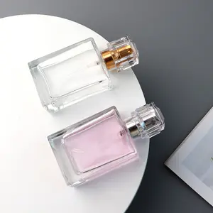 Mini spray de vidro recarregável garrafas 50ml, perfume personalizado barato, vazio