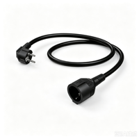 Câble d'extension électrique standard Schuko certifié GS, 16A, 10 mètres, H05VV-F, 100% cuivre, câble PVC