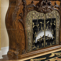 Meubles américains haut de gamme à la main sculpture sur bois massif cadre de cheminée antique cheminée pour la décoration de salon