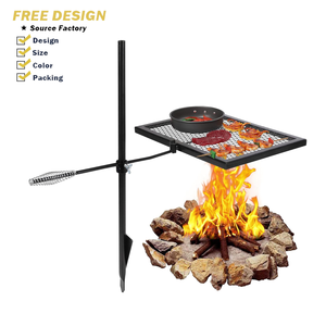 Parrilla Giratoria Moderna para Fogatas, Rejilla de Acero Resistente, Altura Ajustable, Dispositivo de Seguridad contra Llamas, Bolsa de Transporte para Exteriores - Product Image 1