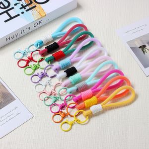 Custom Wholesale Promotional Car Plain Rope Coiled Lanyard Wrist Nylon Paracord Keychains