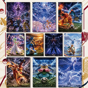 Quadro Decorativo con Cornice in Carta Pokémon in Inseguimento di Pallone d'Oro per Ronaldo Anime Pikachu Calcio <span class=keywords><strong>Gioco</strong></span> da Tavolo - Product Image 6