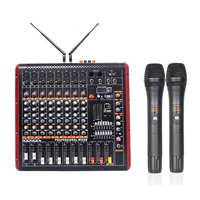 Mélangeur d'Écho Numérique Professionnel 8 Canaux Amplificateur de Puissance Tout-en-Un Microphone Sans Fil 2 Canaux Karaoké Fête à Domicile Plastique