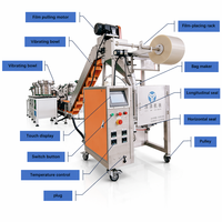 Machine d'emballage automatique de vis à haute précision avec PLC, moteur pneumatique, 5 mangeoires vibrantes, pour sacs plastiques, facile à utiliser