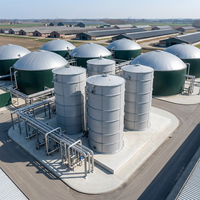 Digesteur anaérobie boulonné 316L anti-corrosion de 2000 CBM à assemblage rapide pour la gestion des déchets alimentaires, du fumier de porc et la production de biogaz par fermentation