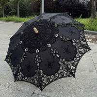 Parapluie artisanal en dentelle, parapluie de princesse en tissu de coton brodé au crochet, pour la danse, la décoration de mariage, ou comme parasol, parapluie en dentelle blanche