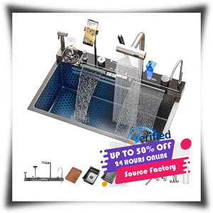 <span class=keywords><strong>2025</strong></span> thiết kế mới hiển thị kỹ thuật số LED thác nước bồn rửa nhà bếp đa chức năng Bồn Rửa Nhà Bếp 304 thép không gỉ Bồn Rửa Nhà Bếp đặt - Product Image 1