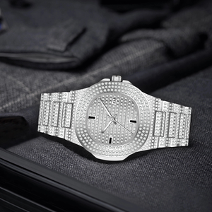 Orologi di Lusso Unisex con Diamanti a Prezzo Conveniente, Quadrante Grande in Oro e Argento con Strass, Orologio al Quarzo con Moissanite <span class=keywords><strong>per</strong></span> Uomo e Donna - Product Image 5