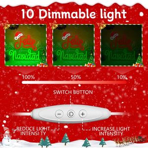 Feliz Navidad Merry Christmas Neon <b>LED</b> Indoor <b>USB</b> Powered Party Bedroom Shop Sign Indicator <b>Light</b> Ambient <b>Light</b> Customization - Product Image 4