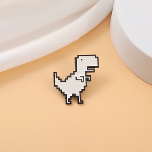 Broches de píxeles de dinosaurios simples personalizados, alfileres de esmalte suave, insignias de solapa, artesanías de Metal de animales antiguos, regalo para niños y amigos - Product Image 4