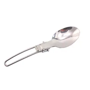 Stoviglie Eco Friendly da campeggio posate portatili da tavolo argento in acciaio inossidabile <span class=keywords><strong>Set</strong></span> di posate pieghevoli - Product Image 3