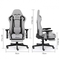 Chaise de jeu pour ordinateur en cuir PU à dossier haut, confortable, avec accoudoirs inclinables, chaise pivotante de course, réglable en hauteur, ergonomique