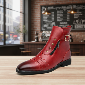 Botas <span class=keywords><strong>de</strong></span> Vestir Romanas <span class=keywords><strong>de</strong></span> Piel Sintética para Hombre, con Cordones, Estilo <span class=keywords><strong>Caballero</strong></span>, Otoño, Verano, Invierno 2024, Punta en Pico, Modelo Sh12238a - Product Image 4