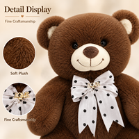 Ourson en peluche marron doux avec nœud papillon à pois, idéal pour la Saint-Valentin, un anniversaire ou comme idée cadeau – Vente en gros usine OEM ODM
