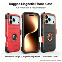 Offre Spéciale : Coque de Protection Intégrale 3 Couches avec Clip Ceinture et Étui pour iPhone 15 Pro Max, 16, 17, 18, et 18 Pro Max