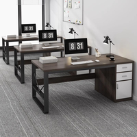 Bureau de travail minimaliste au design moderne, ensemble chaise et bureau pour employés, bureau d'ordinateur simple en PVC, sans peinture, haute qualité